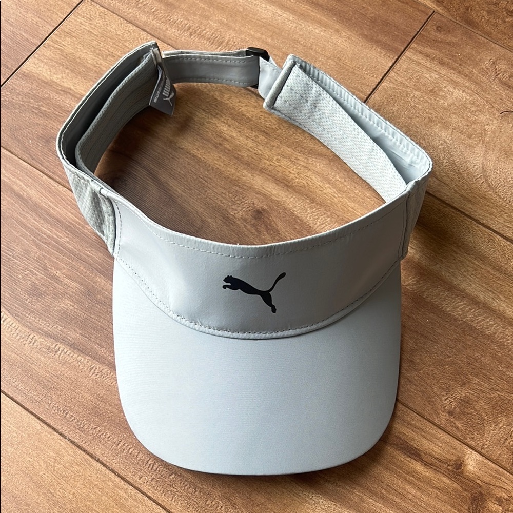 Puma Light Grey and Black Athletic Visor